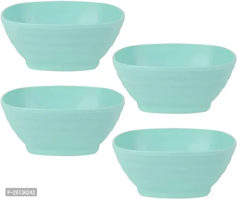 GYANVI Unbreakable Cereal Bowls/Reusable Wheat Straw Square Bowl Set of 4 / Dishwasher  Microwave Safe/Lightweight Bowl - Perfect for Cereal, Soup and Rice (Green)-thumb0