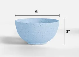 GYANVI Wheat Straw Bowl Set of 4 Unbreakable Serving Bowl, Microwave Safe Bowl for Kitchen, Freezer  Dishwasher, Ideal for Snacks, Rice, Salad, and Noodles (Blue)-thumb3