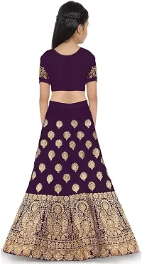 Girl's Taffeta Satin Semi-Stitched Lehenga Choli-thumb2