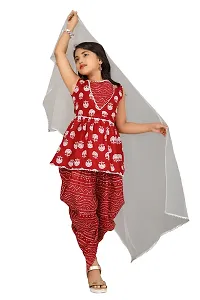 Agile Elegant Girls Salwar Suit Sets (6-7 Years, Red)-thumb4