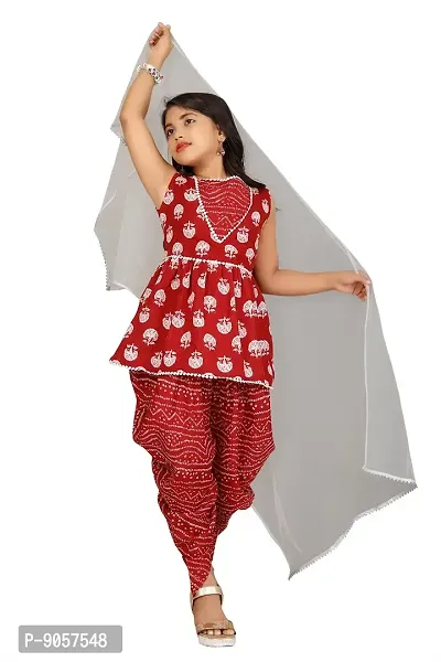 Agile Elegant Girls Salwar Suit Sets (6-7 Years, Red)-thumb5