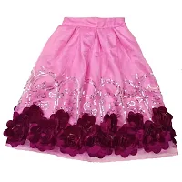 Girl's Satin Readymade Lehenga Choli With Net Duppatta (5-6 Years, Pink)-thumb2