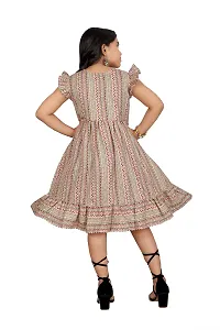 Trendy Cotton Fancy Kids FrocksDresses. (8-9 Years, Cream)-thumb1