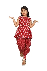 Agile Elegant Girls Salwar Suit Sets (6-7 Years, Red)-thumb2