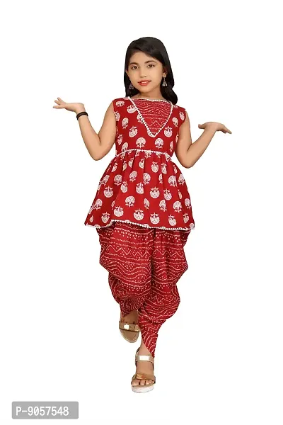 Agile Elegant Girls Salwar Suit Sets (6-7 Years, Red)-thumb3