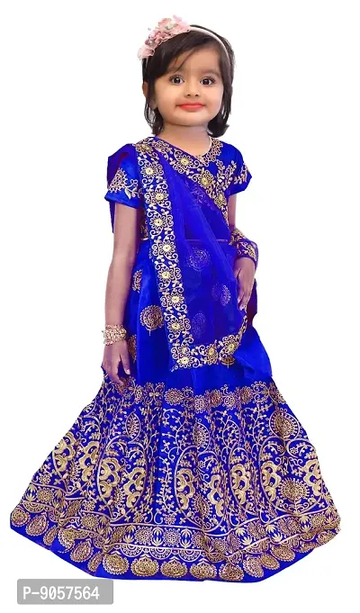 Buy Akshar Creation Girl's | Taffeta Silk | Embroidered Lehenga  choli_(Suitable To 8 To 12 Year Girls) (8-9 Years, D GREEN) at Amazon.in