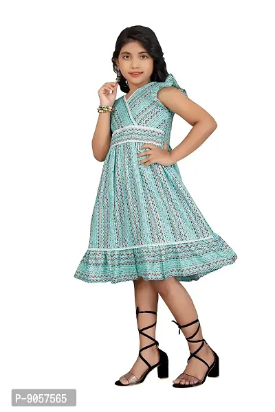 Trendy Cotton Fancy Kids FrocksDresses. (12-13 Years, Rama)-thumb4