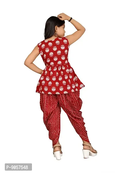 Agile Elegant Girls Salwar Suit Sets (6-7 Years, Red)-thumb2