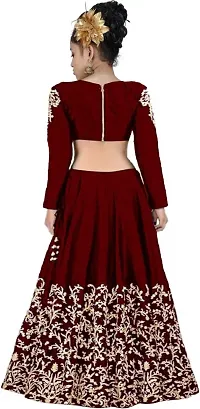 Girl's Satin Semi-stitched Lehenga Choli-thumb1