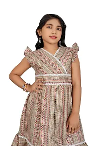 Trendy Cotton Fancy Kids FrocksDresses. (8-9 Years, Cream)-thumb4