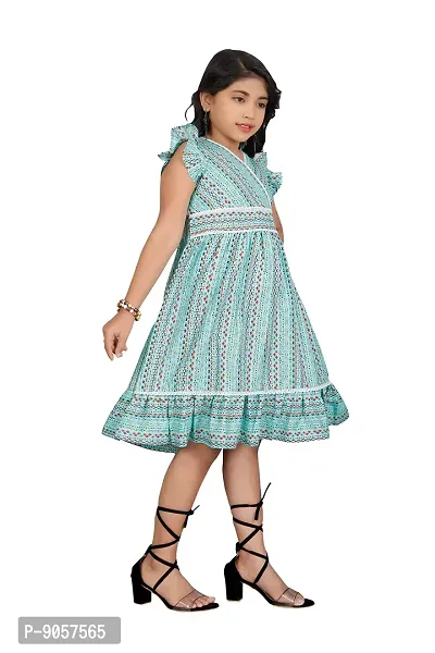 Trendy Cotton Fancy Kids FrocksDresses. (12-13 Years, Rama)-thumb3