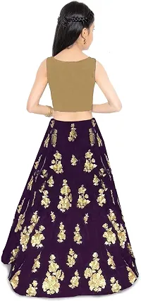 Girl's Satin Semi-stitched Lehenga Choli (GRL_MASTANI_Purple_8-14 Years)-thumb1