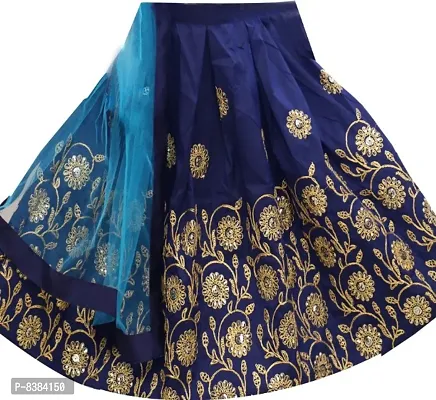 Classic Silk Embroidered Lehenga Cholis with Dupatta for Kids Girls-thumb4