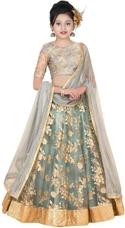 Kids Girls Lehenga, Choli and Dupatta Set