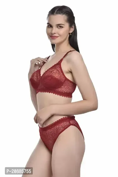 Women Bra  Panty Set Self Design-thumb4