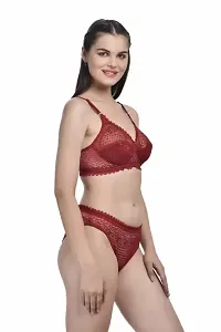 Women Bra  Panty Set Self Design-thumb1