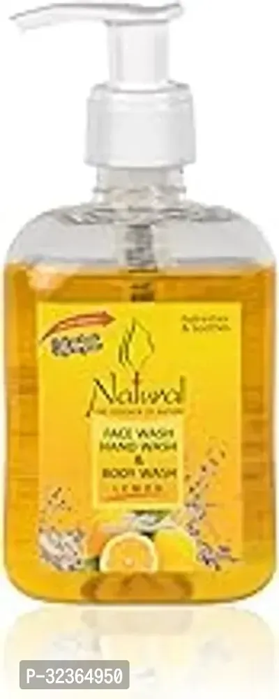 NATURAL Hand Face Body Wash with Lemon Face Wash 250 ml each Pack of 3