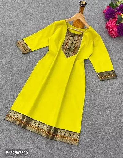 Stylish Green Embroidered Cotton A-Line Kurta