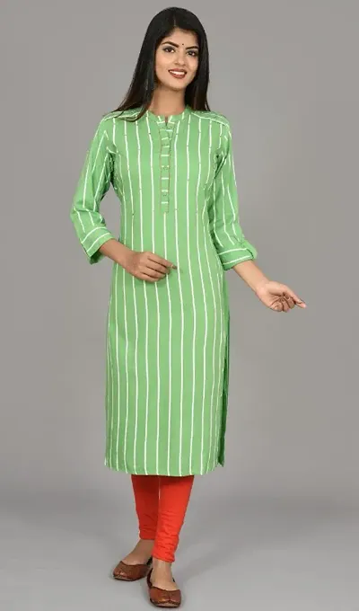 Top Rated Women's Cotton Blend Striped Kurti