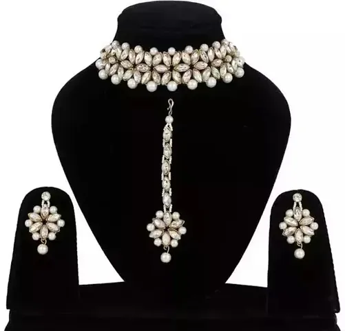 Elegant Designer Party and Wedding Wear Kundan Choker Necklace Set