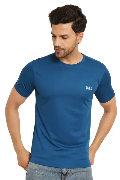 Solid Round Neck Short-sleeve T-shirts for Men