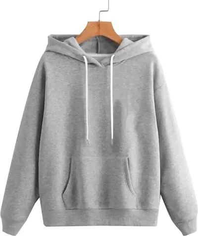 Stylish Fleece Solid Hoodies For Women