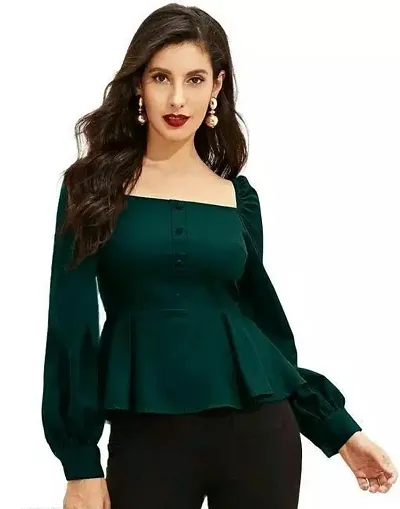 Elegant Lycra Solid Top For Women