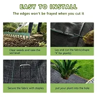 Singhal Garden Weed Control Mat 2 x 10 Meter, Heavy Duty 110 GSM Black Landscape Fabric, Weed Block Gardening Mat Eco-Friendly Weed Control Bed Gardening Mat-thumb2