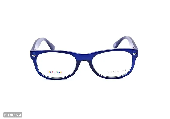 The Vitreous,Zero Power Light Blocking Cut Computer Glasses for Women, Optical frame with demo lenses (dark blue)