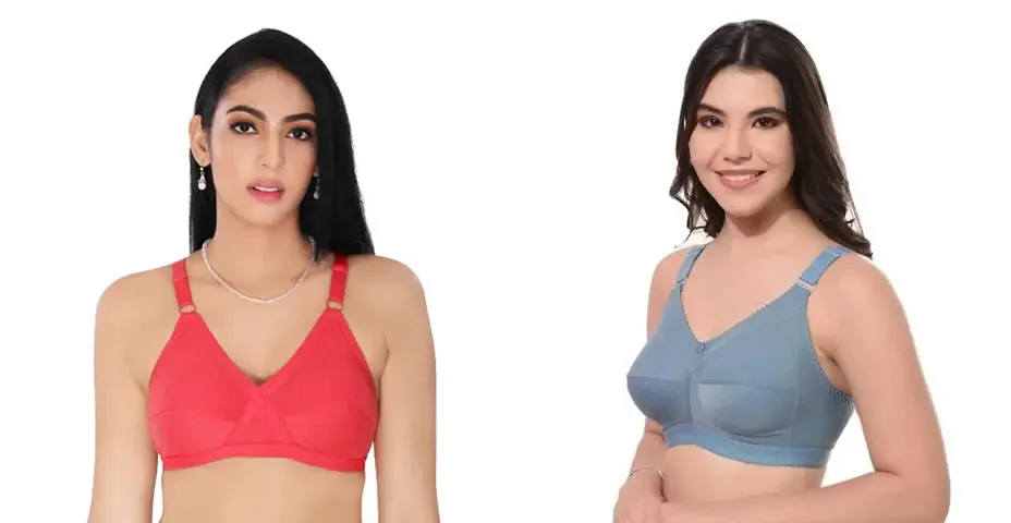 Fancy Solid Bra For Women Pack Of 2