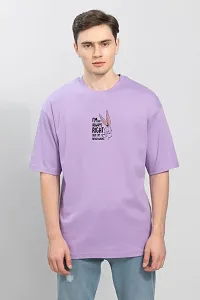 Stylish Purple Polyester Back Printed T-Shirt For Men-thumb1