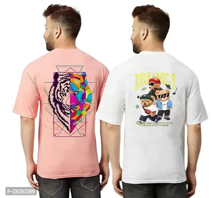 Classic Polyester Printed Tshirt for Men, Pack of 2-thumb0