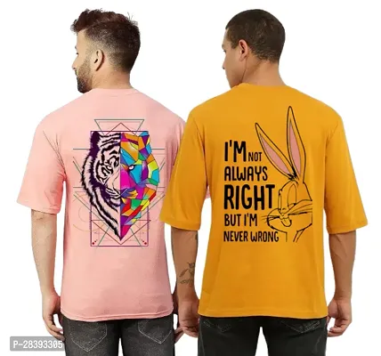 Classic Polyester Printed Tshirt for Men, Pack of 2-thumb0