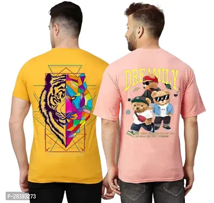 Classic Polyester Printed Tshirt for Men, Pack of 2