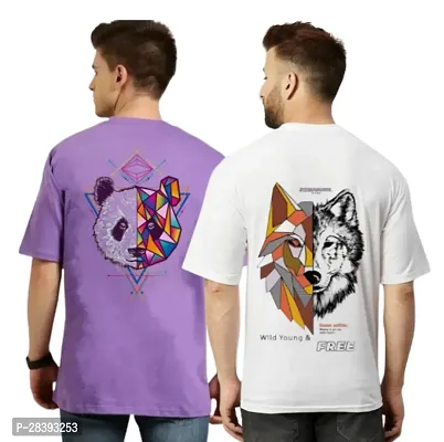 Classic Polyester Printed Tshirt for Men, Pack of 2-thumb0