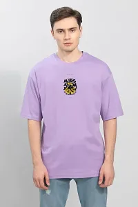 Stylish Purple Polyester Back Printed T-Shirt For Men-thumb1