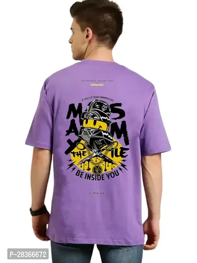 Stylish Purple Polyester Back Printed T-Shirt For Men-thumb0