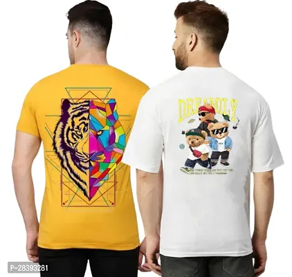 Classic Polyester Printed Tshirt for Men, Pack of 2-thumb0