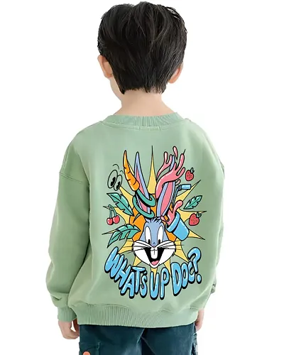 Boys Printed Round Neck Sweatshirt Material type fleece