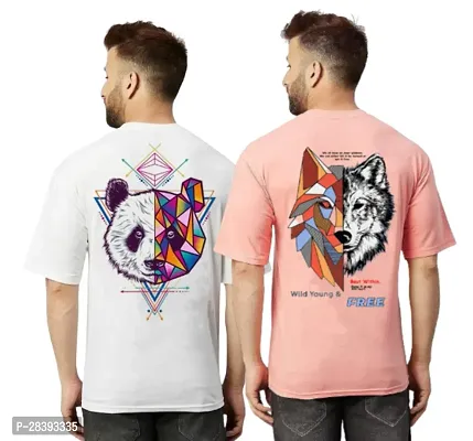 Classic Polyester Printed Tshirt for Men, Pack of 2