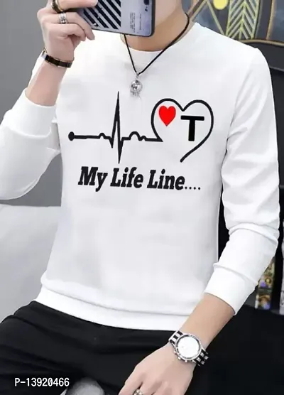 Reliable White Polyester Printed Round Neck Tees For Men-thumb0