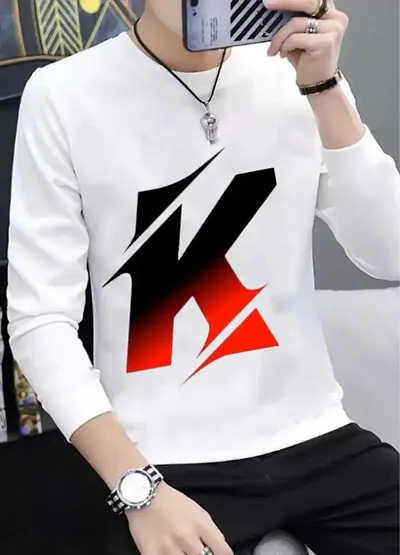 Must Have Polyester Full-sleeve Round Neck Tees For Men