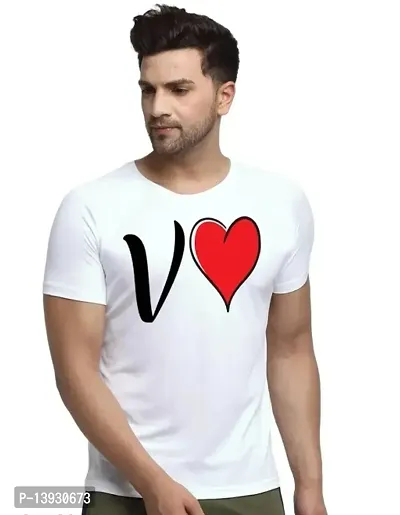 Reliable White Polyester Printed Round Neck Tees For Men-thumb0