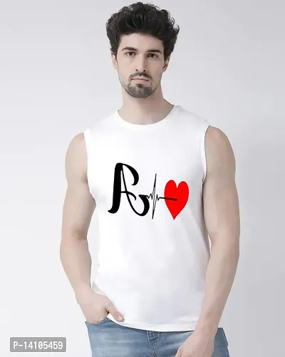 Sleeveless Regul length Printed Men Vest