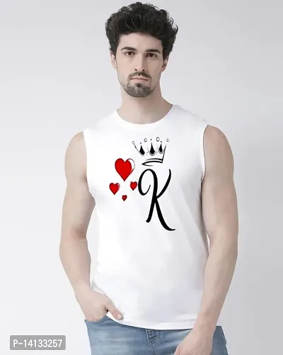 Sleeveless Regular length Printed Men Vest