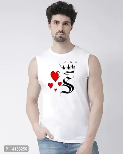 Sleeveless Regular length Printed Men Vest-thumb0