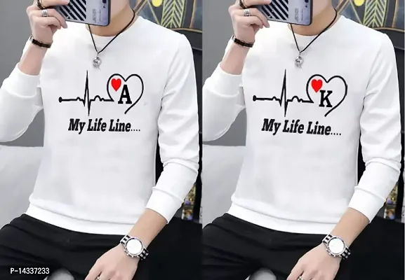 Reliable White Polyester Printed Round Neck Tees For Men-thumb0