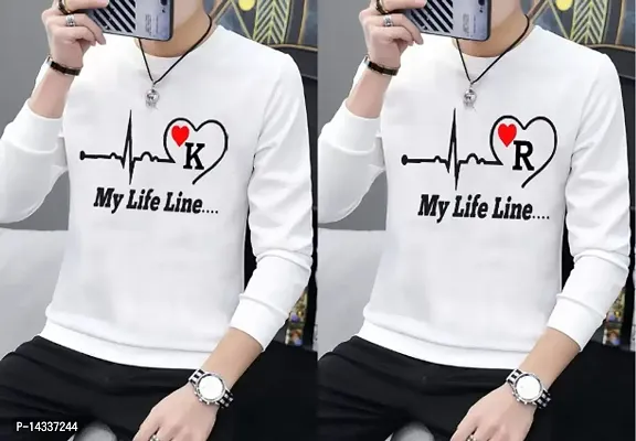 Reliable White Polyester Printed Round Neck Tees For Men-thumb0