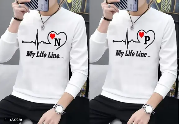 Reliable White Polyester Printed Round Neck Tees For Men-thumb0