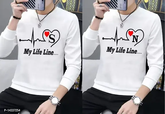 Reliable White Polyester Printed Round Neck Tees For Men-thumb0